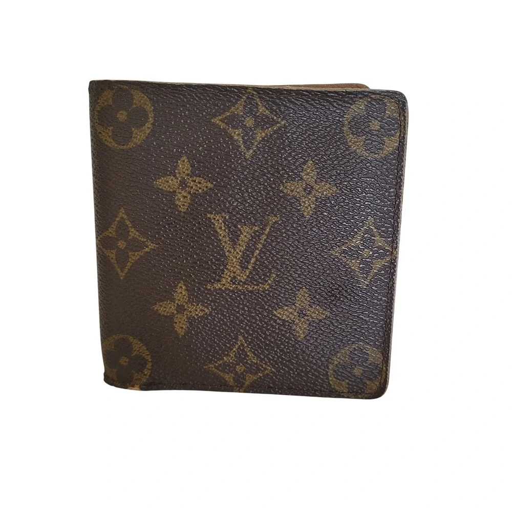 Louis Vuitton Monogram Bifold Wallet Brown Canvas CA0099 Made in Spain